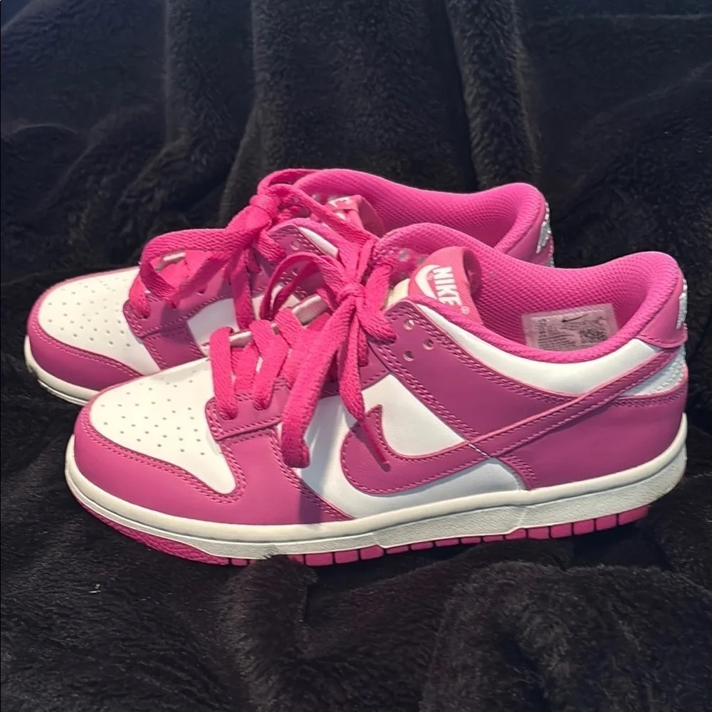 Nike Dunk Low BG White and Active Fuchsia